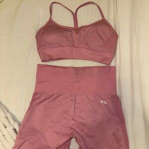 AYBL Pink Sports Bra and Leggings Set